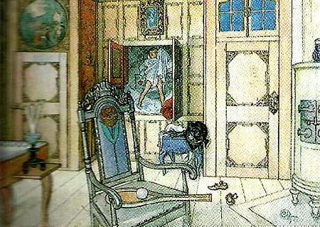 Carl Larsson gammelrummet oil painting image